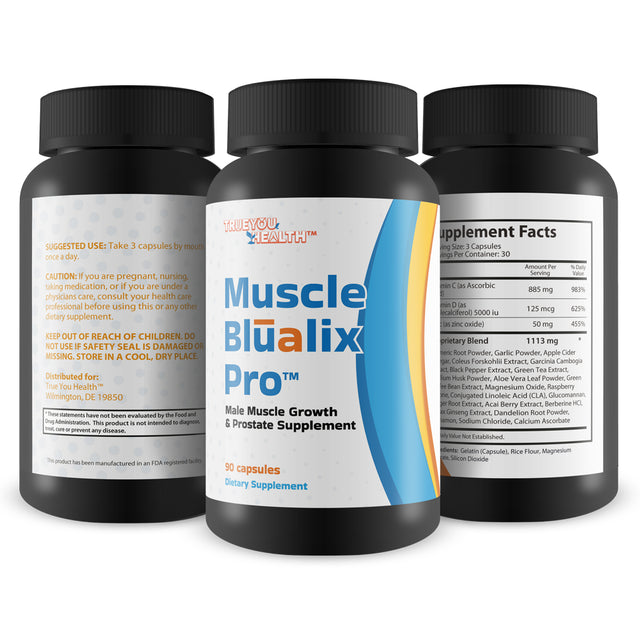 Muscle Blualix Pro - Premium Prostate Supplement for Men - Promote Healthy Energy & Motivation - Vitamin D & Zinc & Turmeric Prostate Formula - Antioxidant Prostate Support for Male Health & Wellness