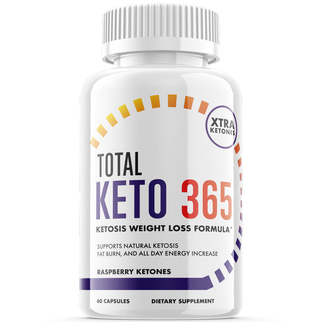 Total Keto 365 - Keto Supplement for Weight Loss - Energy & Focus Boosting Dietary Supplements for Weight Management & Metabolism - Advanced Fat Burn Raspberry Ketones Pills - 60 Capsules (1 Pack)