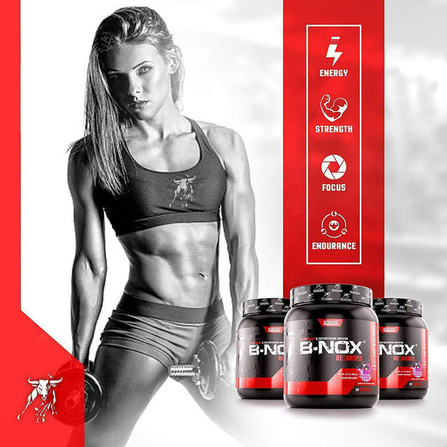 Betancourt Nutrition B-Nox Reloaded Pre Workout | Energy + Focus | Beta Alanine, L-Citrulline, Ashwagandha | 300Mg Caffeine | 20 Servings (Bubble Guns)