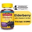 Nature Made Elderberry with Vitamin C and Zinc Gummies, Dietary Supplement, 60 Count