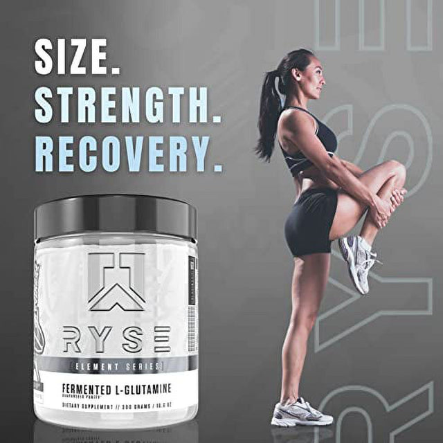 RYSE Element Series Fermented L-Glutamine Amino-Acid | Muscular & Cellular Recovery & Hydration | Gut, Intestinal, & Immune Health | 60 Servings