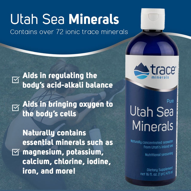 Trace Minerals | Pure Utah Sea Minerals Dietary Supplement | Magnesium, Chloride I16 Fl Oz, 473Ml