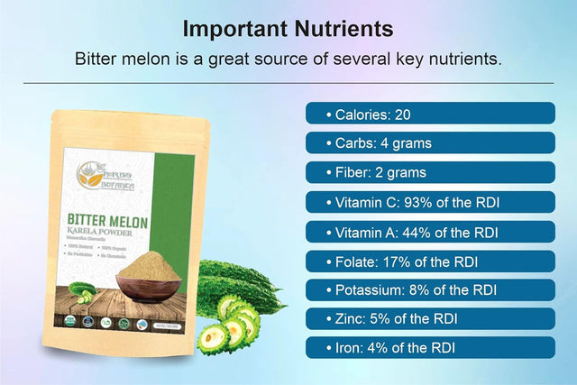 Bitter Melon Powder| Karela Powder | Momordica Charantia | Blood Purifier 100% Organic Non GMO | Gluten Free | Promotes Healthy Lifestyle