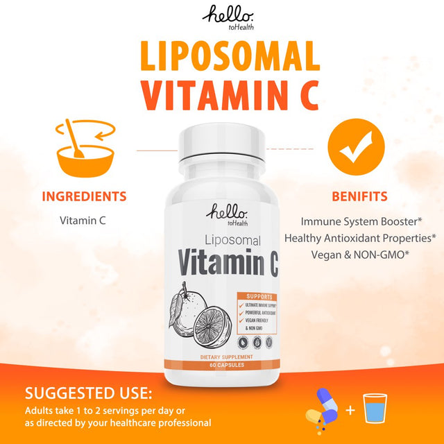 Complete Vitamin C Capsules Made with Pure Liposomal Vitamin C - Total Immune Support Formula - Year-Round Vitamin C Supplement for Men and Women - 60 Capsules