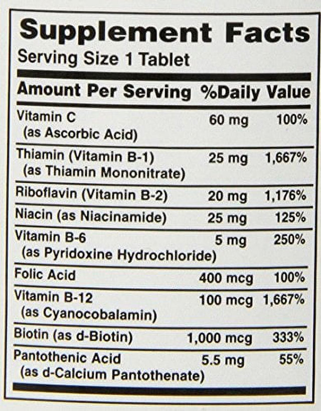 Nature'S Bounty B-Complex with Folic Acid plus Vitamin C, Tablets 150 Ea