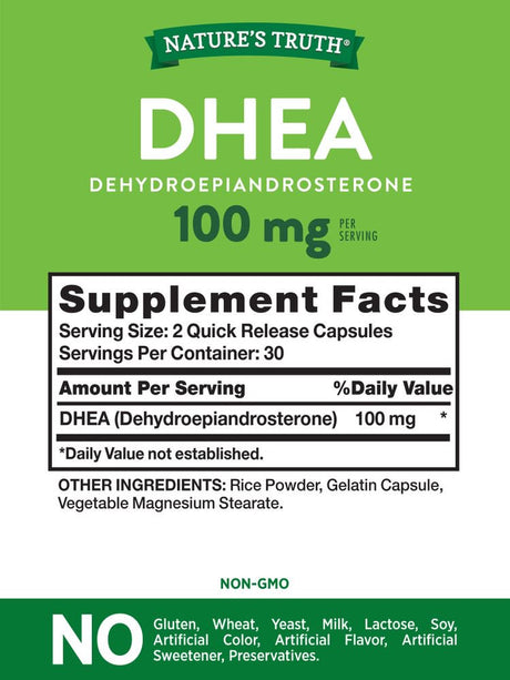 DHEA Supplement | 100Mg | 60 Capsules | Non-Gmo & Gluten Free | by Nature'S Truth