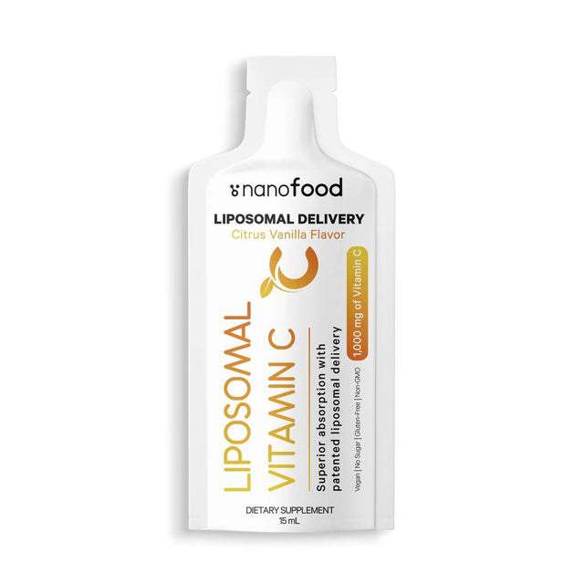 Codeage Nanofood Liposomal Vitamin C Liquid Supplement, Vitamin E, Daily Immune Support, 32 Pouches