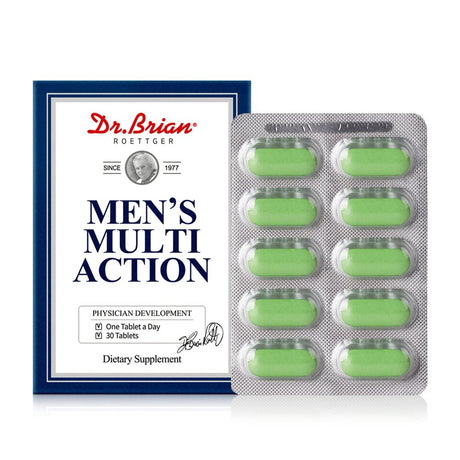 Dr. Brian Multivitamin & Mineral for Men Contains 13 Types of Vitamins,7 Type of Minerals,11 Types of Subsidiary Ingredients for Vitality Energy, Bone, Eye, Immune, Blood Vascular and Skin Health 30Ct