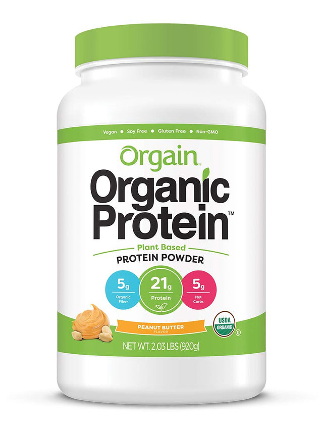 Orgain Organic Vegan Protein Powder + Greens, Creamy Chocolate Fudge (1.94Lb) and Organic Vegan Protein Powder, Peanut Butter (2.03Lb) Bundle