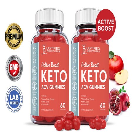 (2 Pack) Active Boost Keto ACV Gummies 1000MG Dietary Supplement 120 Gummys