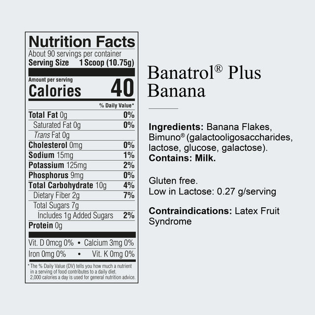 Banatrol® - Natural Anti-Diarrhea Relief, Kids and Adults, for IBS, Antibiotic Use, Food Poisoning and Chemotherapy - 90 Servings (Banana)