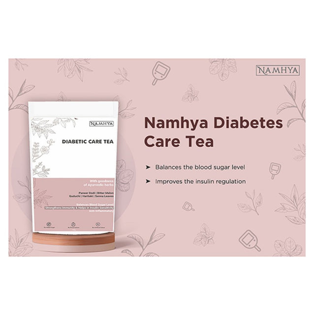 NAMHYA Diabetic Care Tea Super Herb Paneer DODI Ayurvedic Herbs Regulating Blood Sugar 3.53 Oz