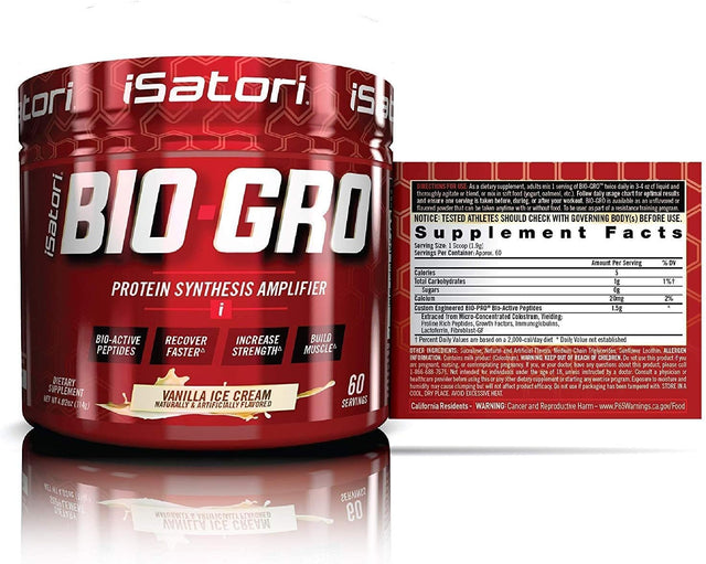 Isatori Bio-Gro Vanilla Ice Cream (60 Servings) & Bio-Active Whey Protein Powder Vanilla Swirl (30 Servings)