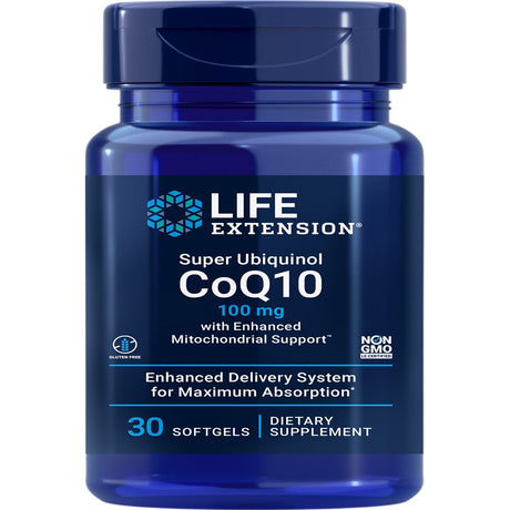 Life Extension Super Ubiquinol Coq10 with Enhanced Mitochondrial Support™, 100 Mg - for Heart Health & Anti-Aging, Cholesterol & Energy Management Supplement - Gluten-Free, Non-Gmo - 30 Softgels