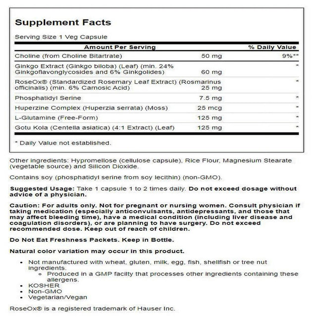 NOW Foods Brain Elevate 60 Veg Caps