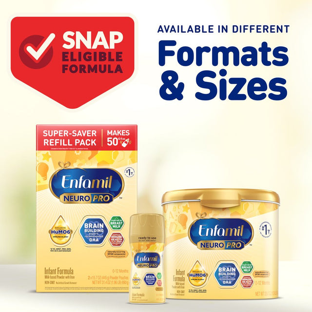 Enfamil Neuropro Baby Formula, Triple Prebiotic Immune Blend with 2'FL HMO & Expert Recommended Omega-3 DHA, Inspired by Breast Milk, Non-Gmo, Sample Can, 7.2 Oz