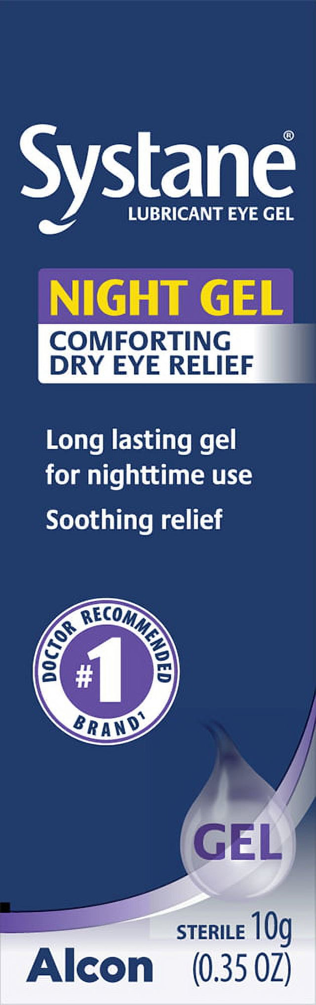 Systane Lubricant Eye Drop Gel for Nighttime Protection, 10G