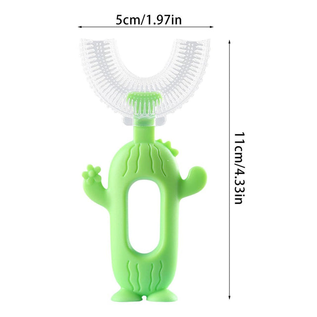 HSMQHJWE Baby Bottle Compatible with Machine U Shaped Toothbrush Kids Toddler Toddler Toothbrush with Food Grade Soft Silicone Brush Head 360° Kids Toothbrush Oral Tooth so Clean Compatible with Mach