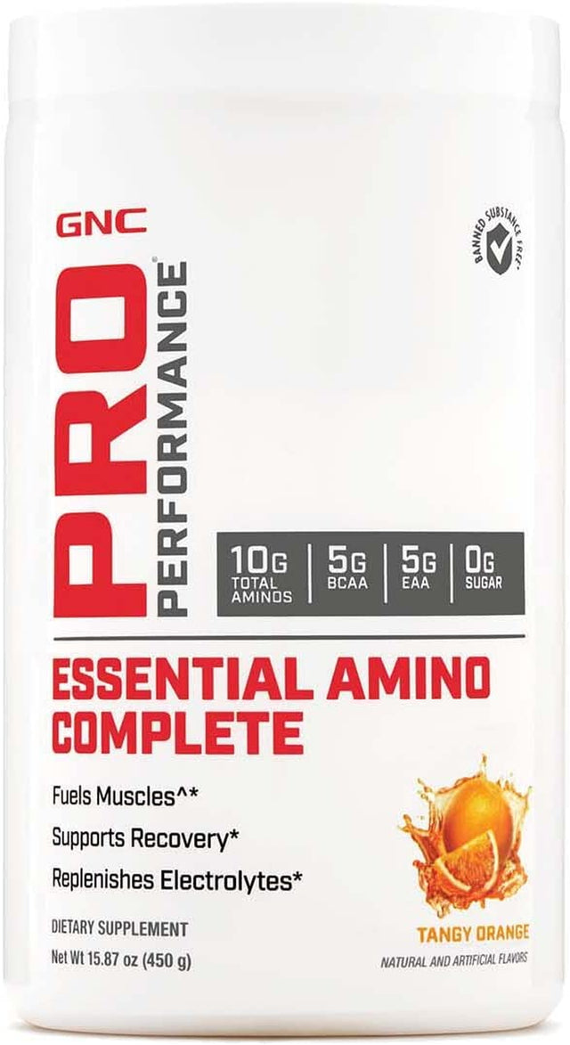 GNC Pro Performance Essential Amino Complete, Tangy Orange, 30 Servings, Supports Muscle Recovery