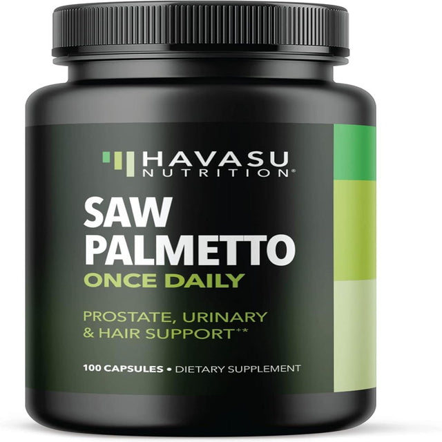 Havasu Saw Palmetto Supplement for Men | Natural DHT Blocker Hair Loss Vitamins Pills, 100Ct