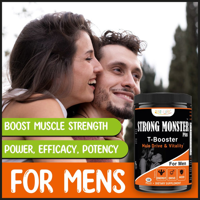 Strongmonster Natural Testosterone Booster for Men, Male Enhancing Vitamin Supplements (120 Caps) by America'S Best Deals