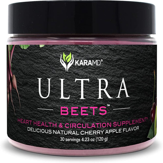 Karamd Ultrabeets | Doctor Formulated Beets Superfood Powder | Natural, Non-Gmo, Vegan Nitric Oxide Booster Supplement | Supports Heart Health, Circulation and Energy, 30 Servings