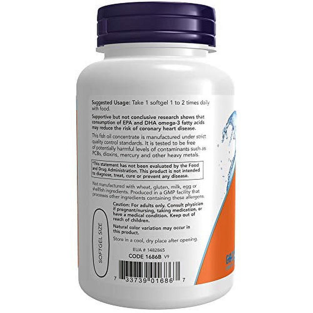 NOW Supplements, Tri-3D Omegaâ„¢, Triglyceride Form of Omega-3 Fish Oil + Vitamin D-3, Molecularly Distilled, 90 Softgels