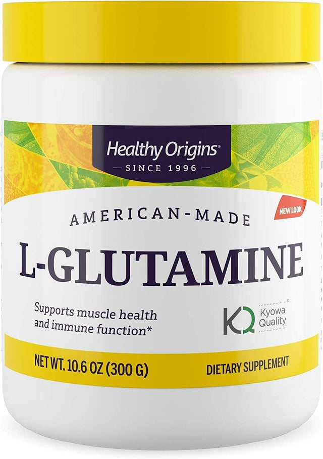 Healthy Origins L-Glutamine Powder, 300 G - Amino Acid & Muscle Strength Support - American-Made L-Glutamine Powder - Immune Support Supplement - Vegan, Non-Gmo & Gluten-Free Supplement - 10.6 Oz