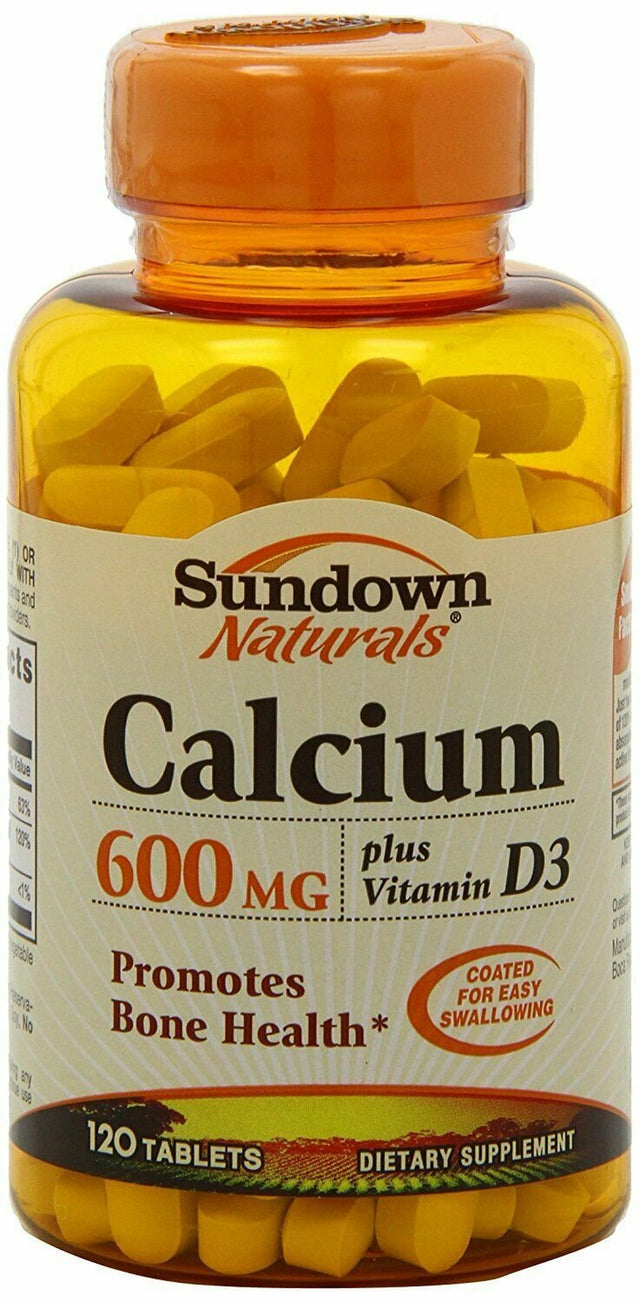 Sundown Naturals Calcium 600Mg + Vitamin D3, Promotes Bone Health, 120 Ct