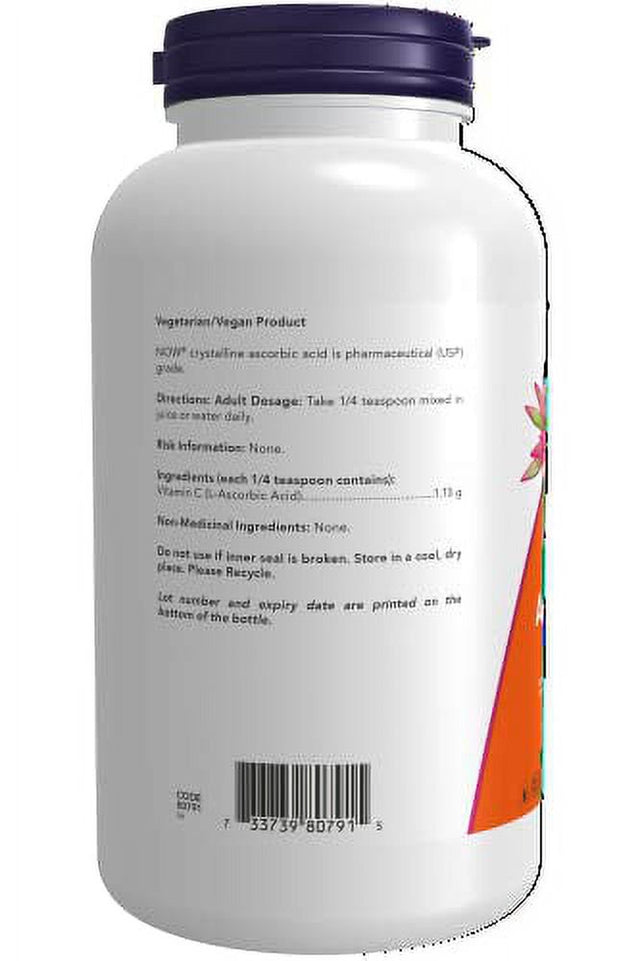 NOW Ascorbic Acid 100% Pure Vitamin C Supplement