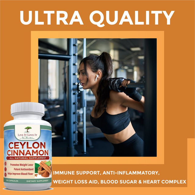 Live It Love It Organic Ceylon Cinnamon 1200Mg All Natural Supplement Non-Gmo & Gluten Free(60 Caps)