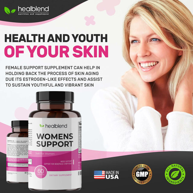 Healblend Women'S Support Supplements - Reduces Menopause Symptoms, Hormonal Balance, Promote Healthy Mood - 3 Pack