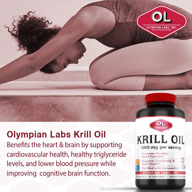 Olympian Labs Krill Oil Softgels, 1000 Mg, 60 Ct