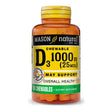 Mason Natural Vitamin D3 25 Mcg (1000 IU) - Supports Overall Health, Strengthens Bones and Muscles, Peach Vanilla Flavor, 50 Chewables