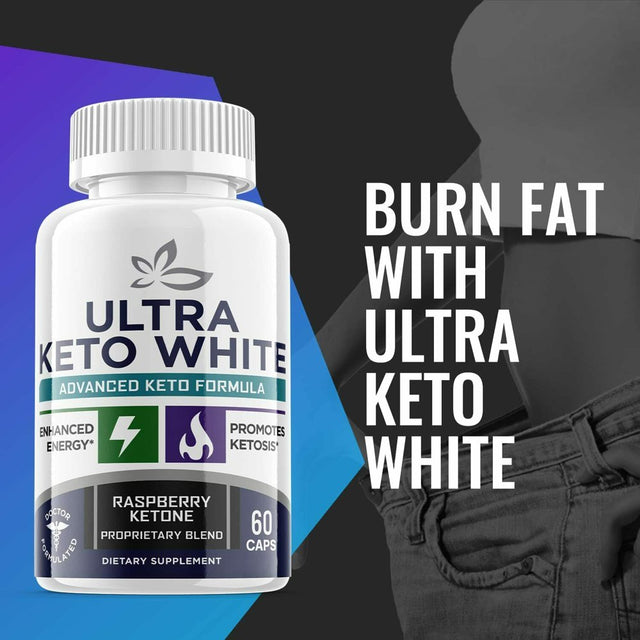 (5 Pack) Ultra Keto White - Supplement for Weight Loss - Energy & Focus Boosting Dietary Supplements for Weight Management & Metabolism - Advanced Fat Burn Raspberry Ketones Pills - 300 Capsules