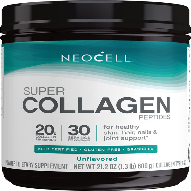 Neocell Super Collagen Peptides Dietary Supplement Powder, Unflavored, 20 G, 21.2 Oz