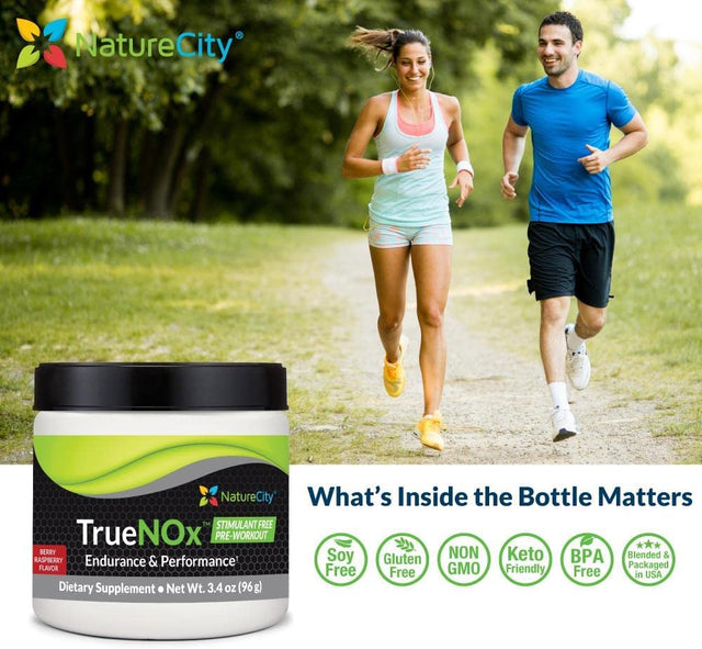 True-Nox Nitric Oxide Supplements for Men and Women - Pre-Workout Booster Powder Ft. Nitrosogine L-Arginine, Peak ATP, & Beetroot Juice Nitric Oxide Powder - Gluten Free, Keto, Non_Gmo