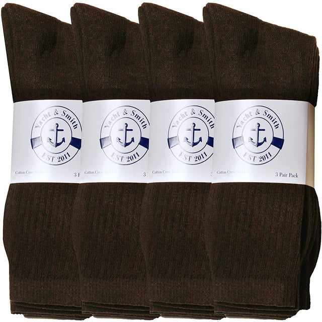 Yacht & Smith 12 Pack of Diabetic Nephropathy and Edema Crew Socks for Men Ring Spun Cotton Size 10-13