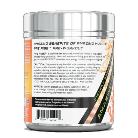 Amazing Muscle - Pre Rise - Advanced Pre-Workout Formula - 20 Serving (Orange)