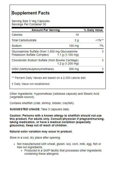 NOW Supplements, Glucosamine & Chondroitin with MSM, Joint Health, Mobility and Comfort*, 90 Veg Capsules
