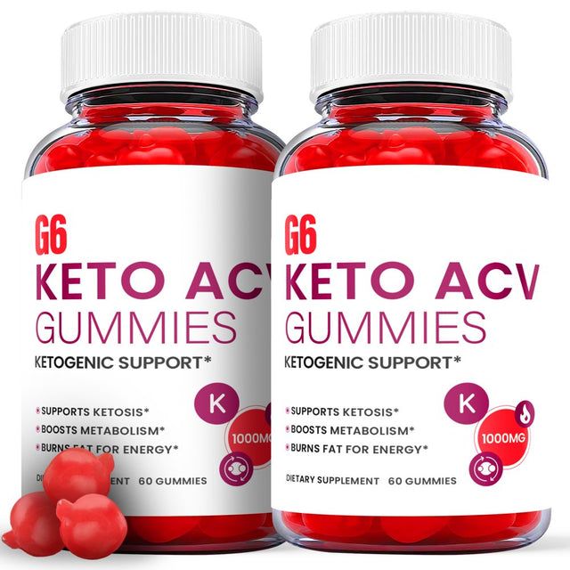 (2 Pack) G6 Keto ACV Gummies - Supplement for Weight Loss - Energy & Focus Boosting Dietary Supplements for Weight Management & Metabolism - Fat Burn - 120 Gummies