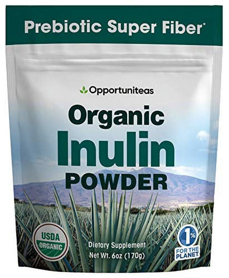 Organic Inulin Powder - Prebiotic Super Fiber Made from 100% Organic Blue Weber Agave - Alternative Sweetener That Supports Digestion, Regularity, and Gut - Non GMO, Vegan, & Gluten Free - 6