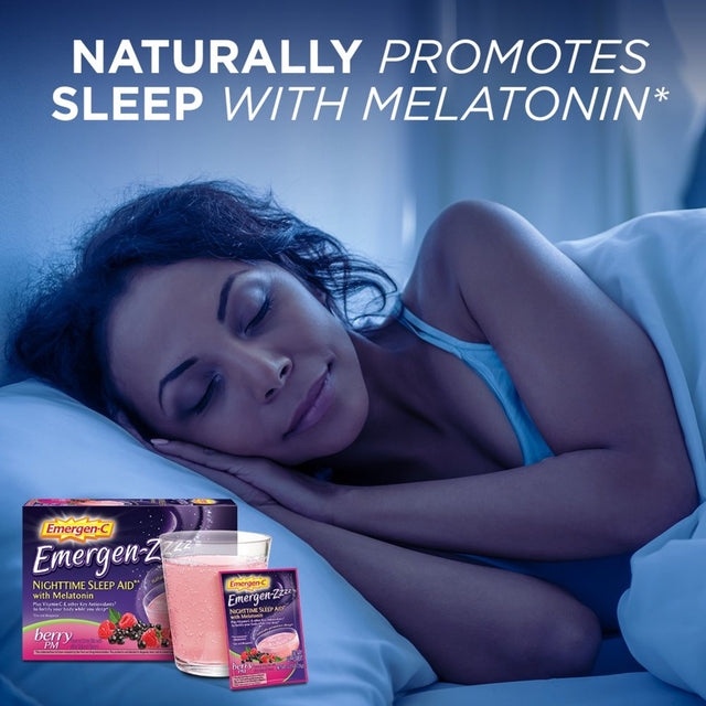 Emergen-Zzzz Nighttime Sleep Aid with Melatonin Powder, Berry Pm, 48 Ct