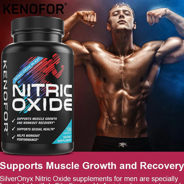 KENOFOR Ultra Strength Nitric Oxide Supplement Capsules, L-Arginine 3X Strength - Advanced Muscle Support Nitrate Booster for Increased Intensity of Strength and Energy Training