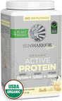 Sunwarrior Vegan Protein Powder USDA Organic | BCAA Sugar Free Gluten Free Non-Gmo Dairy Free | Vanilla 20 Servings | Sport Organic Active Protein