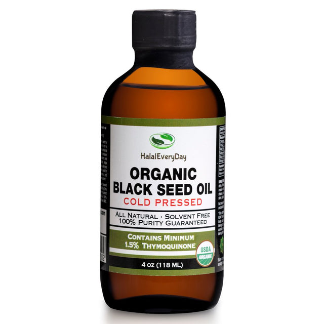 Halaleveryday Black Seed Oil 4 Oz (118Ml) - USDA Organic 100% Pure & Natural Cold Pressed Cumin Nigella Sativa