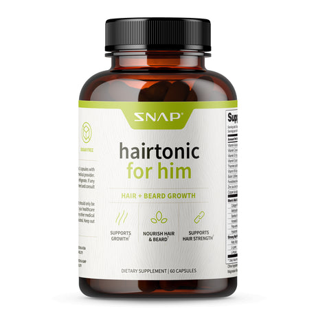 Snap Supplements Men'S Hairtonic, Hair & Beard Growth Formula, 60 Capsules