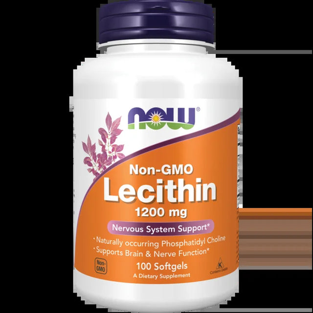 NOW Supplements, Lecithin 1200 Mg with Naturally Occurring Phosphatidyl Choline, 100 Softgels