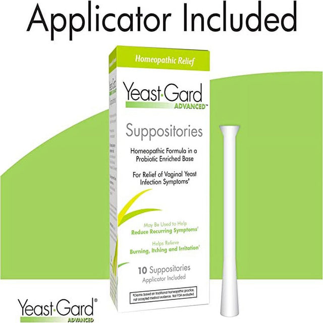 Yeastgard Advanced Homeopathic Yeast Infection Vaginal Suppositories 2 Pack