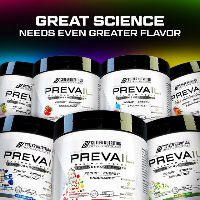 Prevail Preworkout for Energy Powder - Best Tasting Nootropic Pre Workout, Cotton Candy Grape, 40 Servings - Intense Focus Supplement with L-Citrulline, Alpha-Gpc & L-Tyrosine